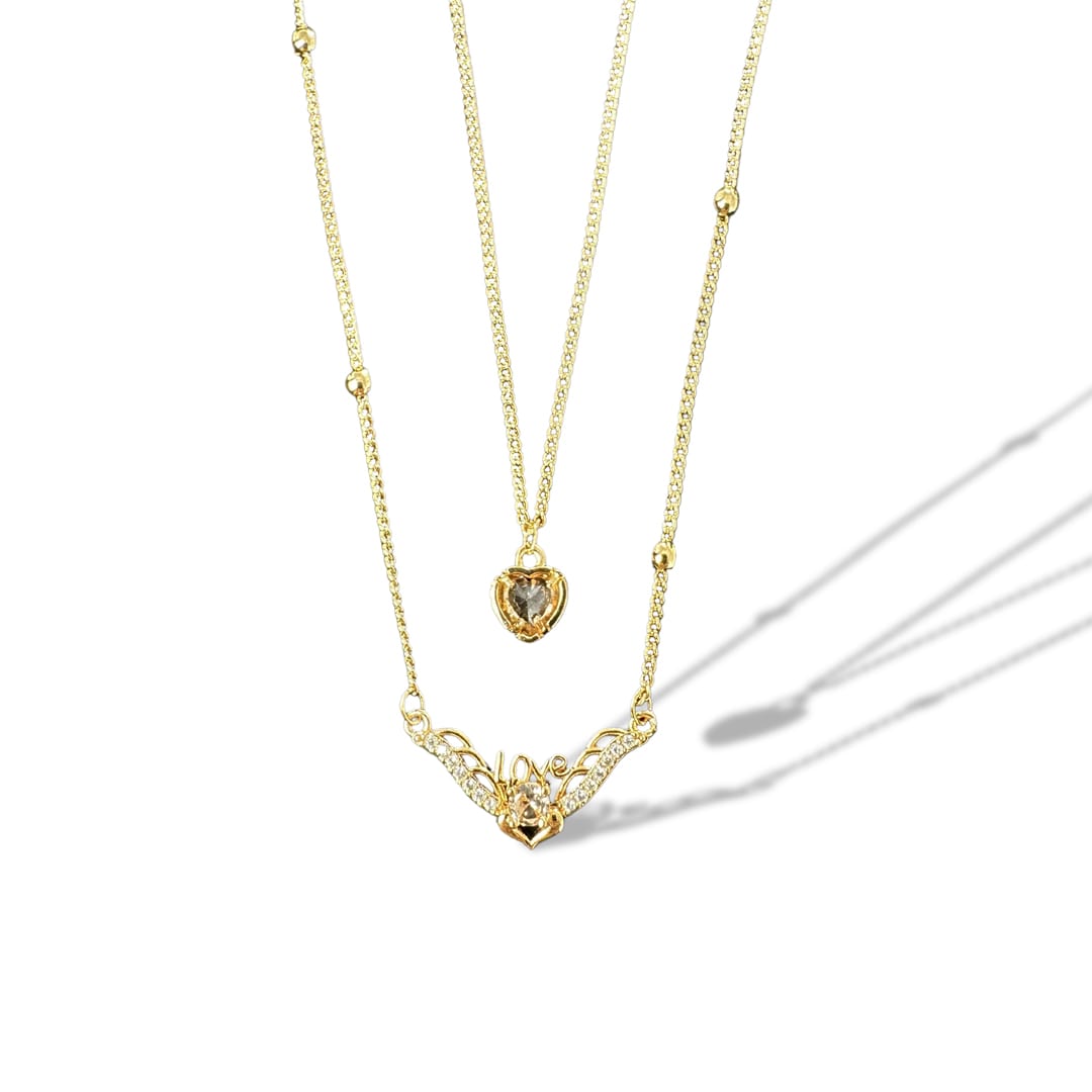 Zaivraat Layered Heart Necklace-25