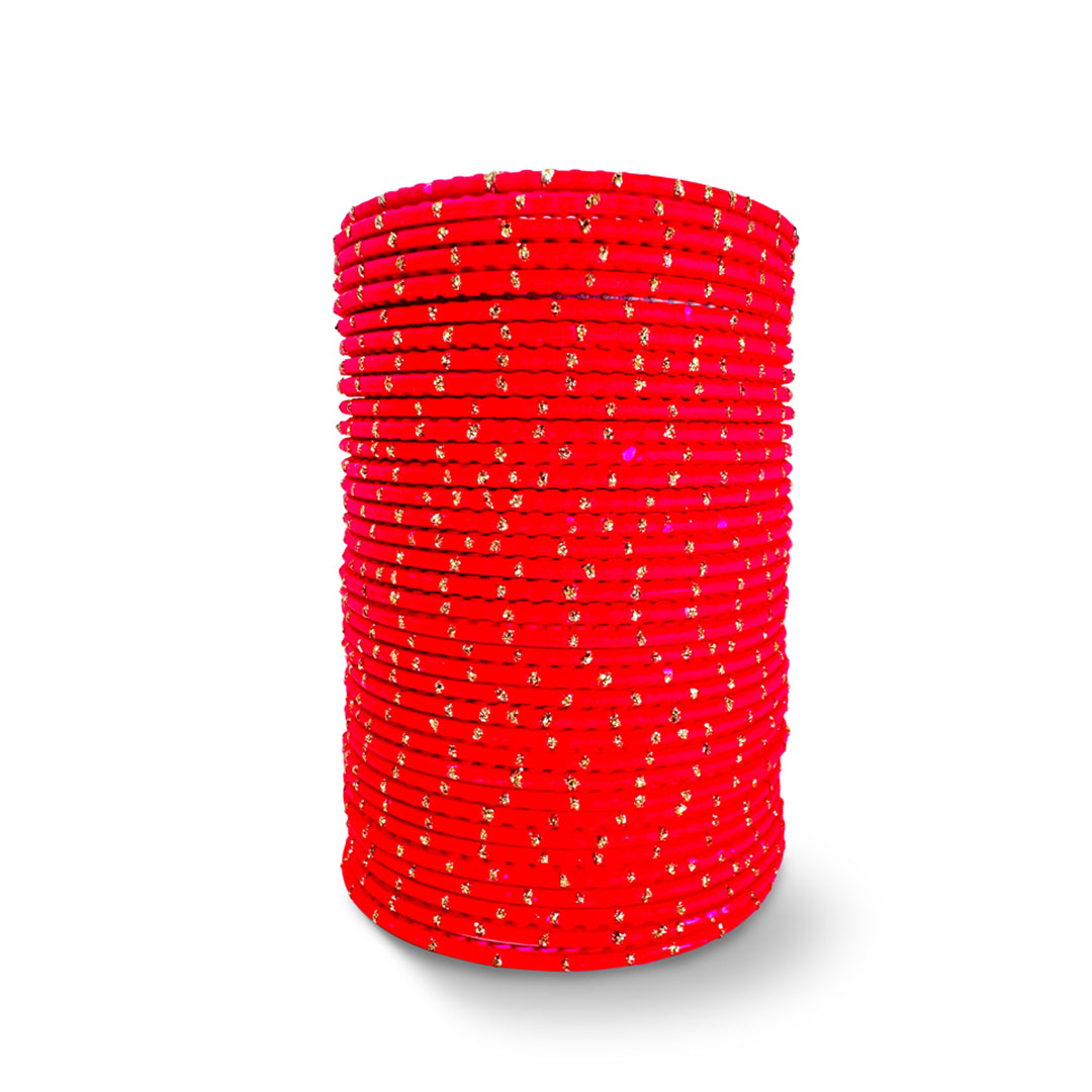 ( Pack of 12 ) Dotted Metallic Bangles - DMB - 023