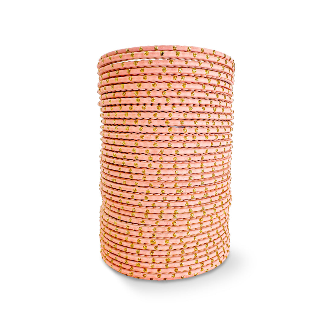 ( Pack of 12 ) Dotted Metallic Bangles - DMB - 024