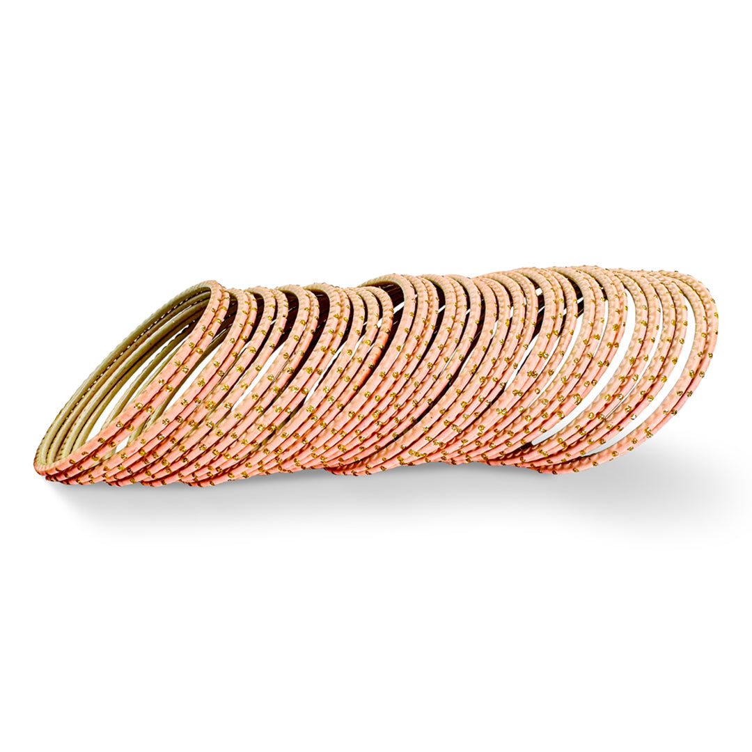 ( Pack of 12 ) Dotted Metallic Bangles - DMB - 024