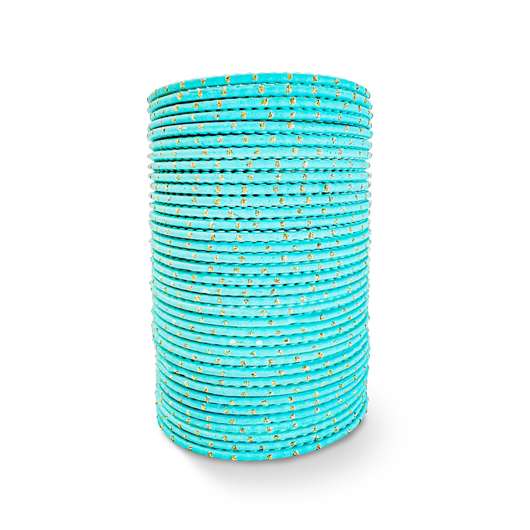 ( Pack of 12 ) Dotted Metallic Bangles - DMB - 027