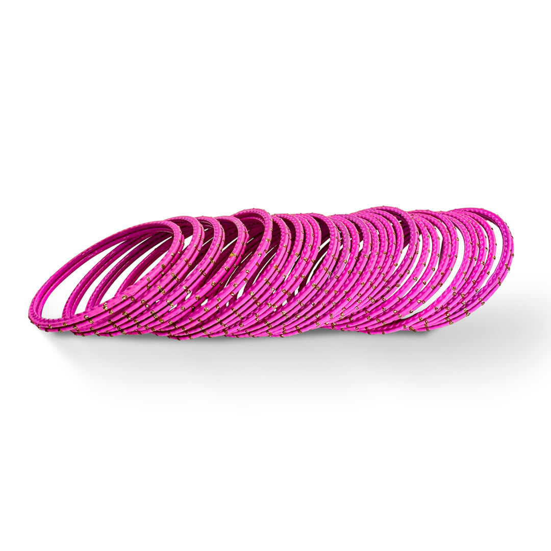 ( Pack of 12 ) Dotted Metallic Bangles - DMB - 017