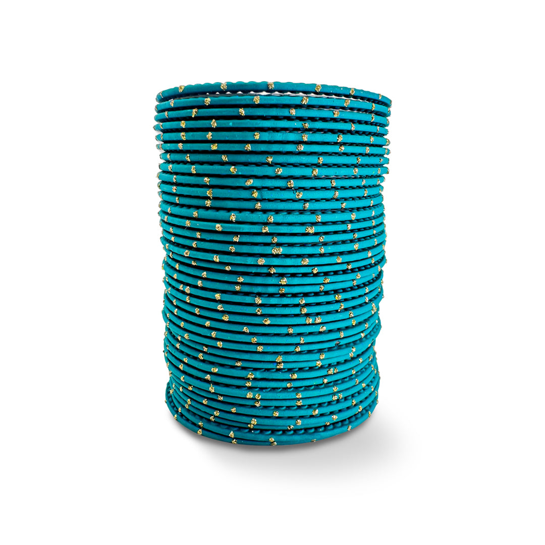 ( Pack of 12 ) Dotted Metallic Bangles - DMB - 018