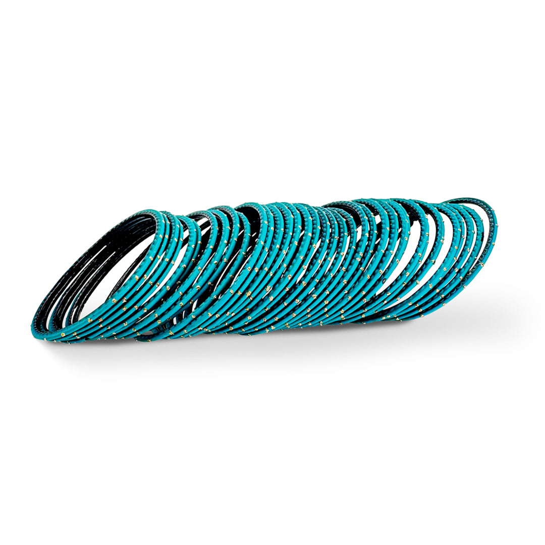 ( Pack of 12 ) Dotted Metallic Bangles - DMB - 018