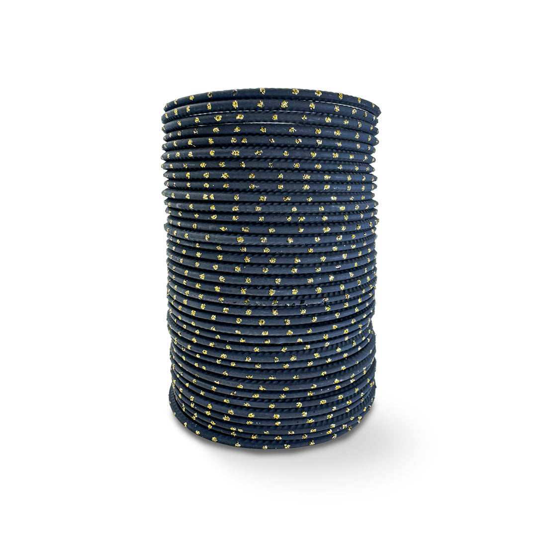 ( Pack of 12 ) Dotted Metallic Bangles - DMB - 019