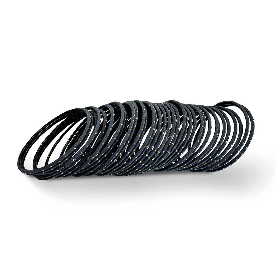 ( Pack of 12 ) Dotted Metallic Bangles - DMB - 019