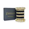 Elegant  Black bridal velvet bangle set with traditional design, perfect for weddings and festive occasions.