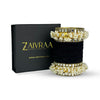 Black velvet bridal bangles with pearl  – traditional wedding jewelry set