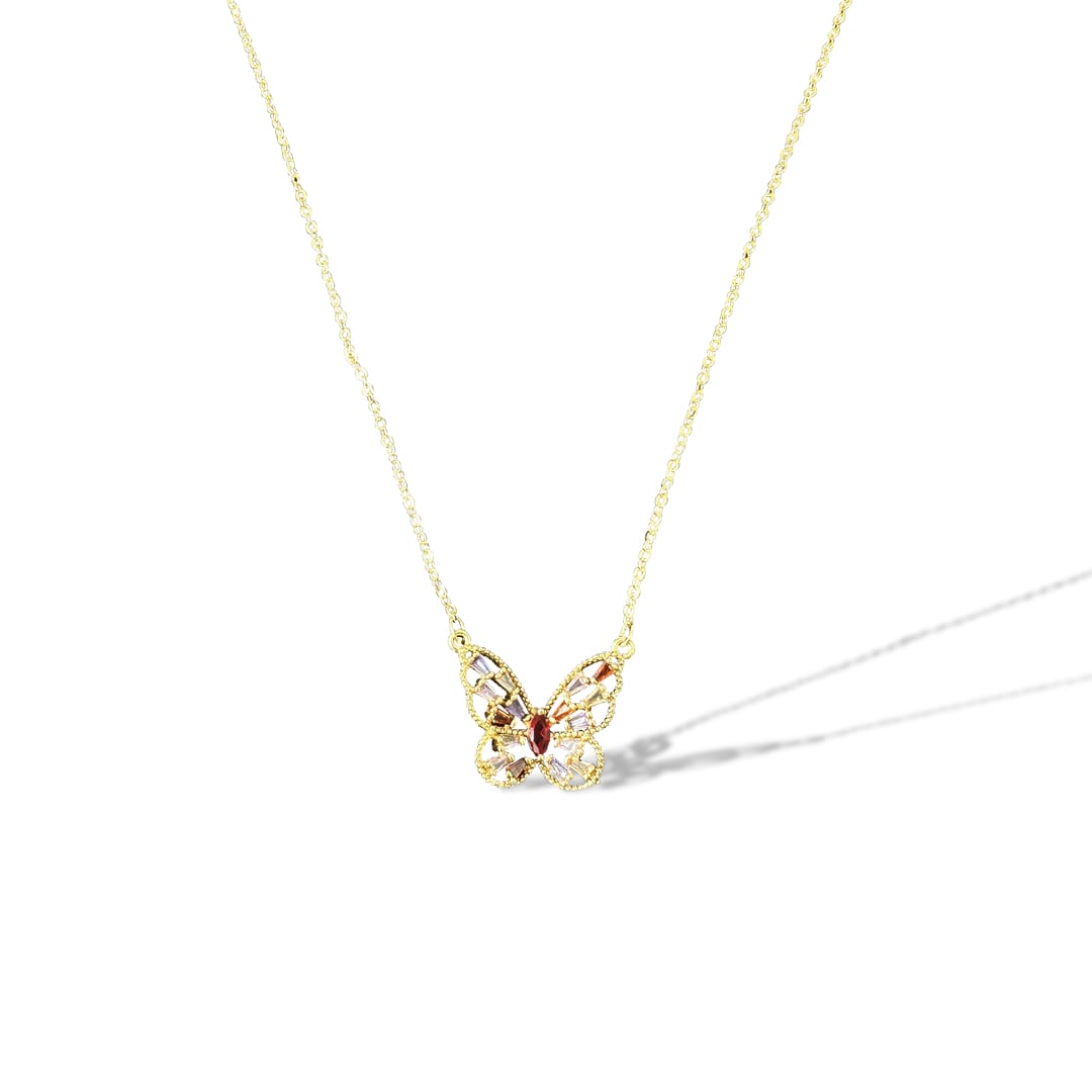 Gold-Plated Butterfly Pendant Necklace-02