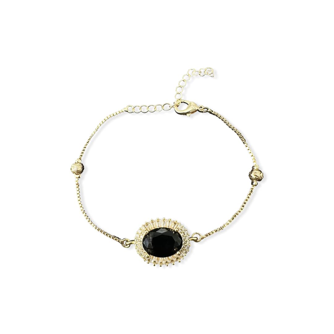 Black Onyx Bolo Bracelet - 64