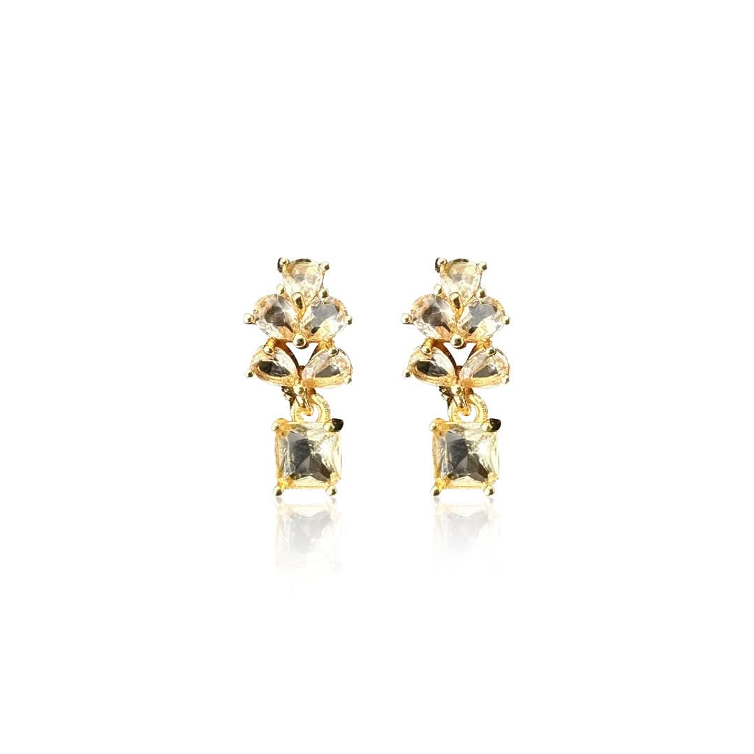 Zaivraat Champagne Gold Dangle Earrings – Fashionable Jewelry