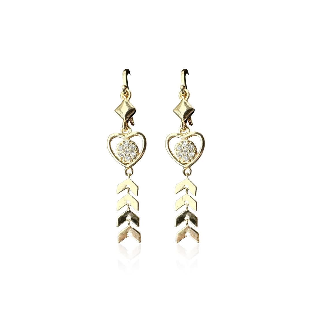 Heart & Arrow Drop Earring - E23