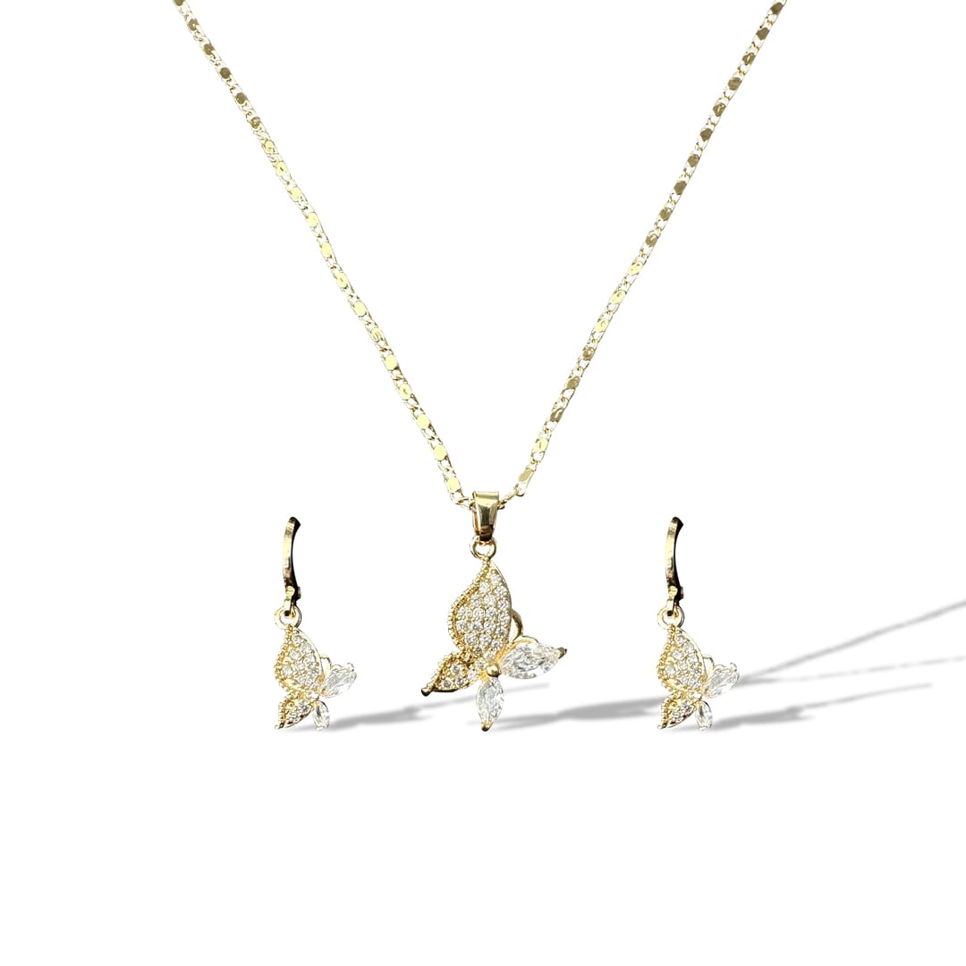 Butterfly Necklace & Earrings Set