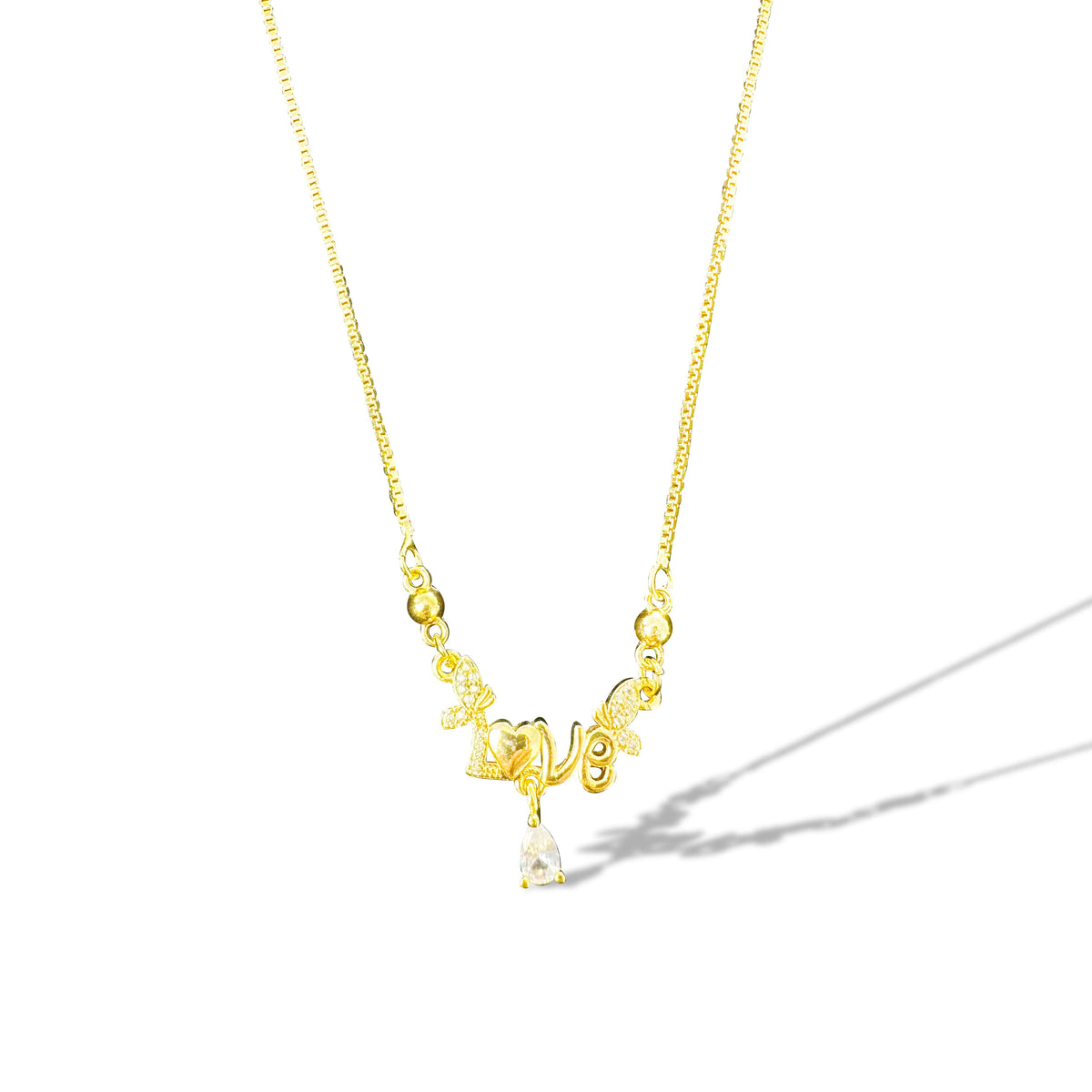 Love Charm Gold Necklace-10