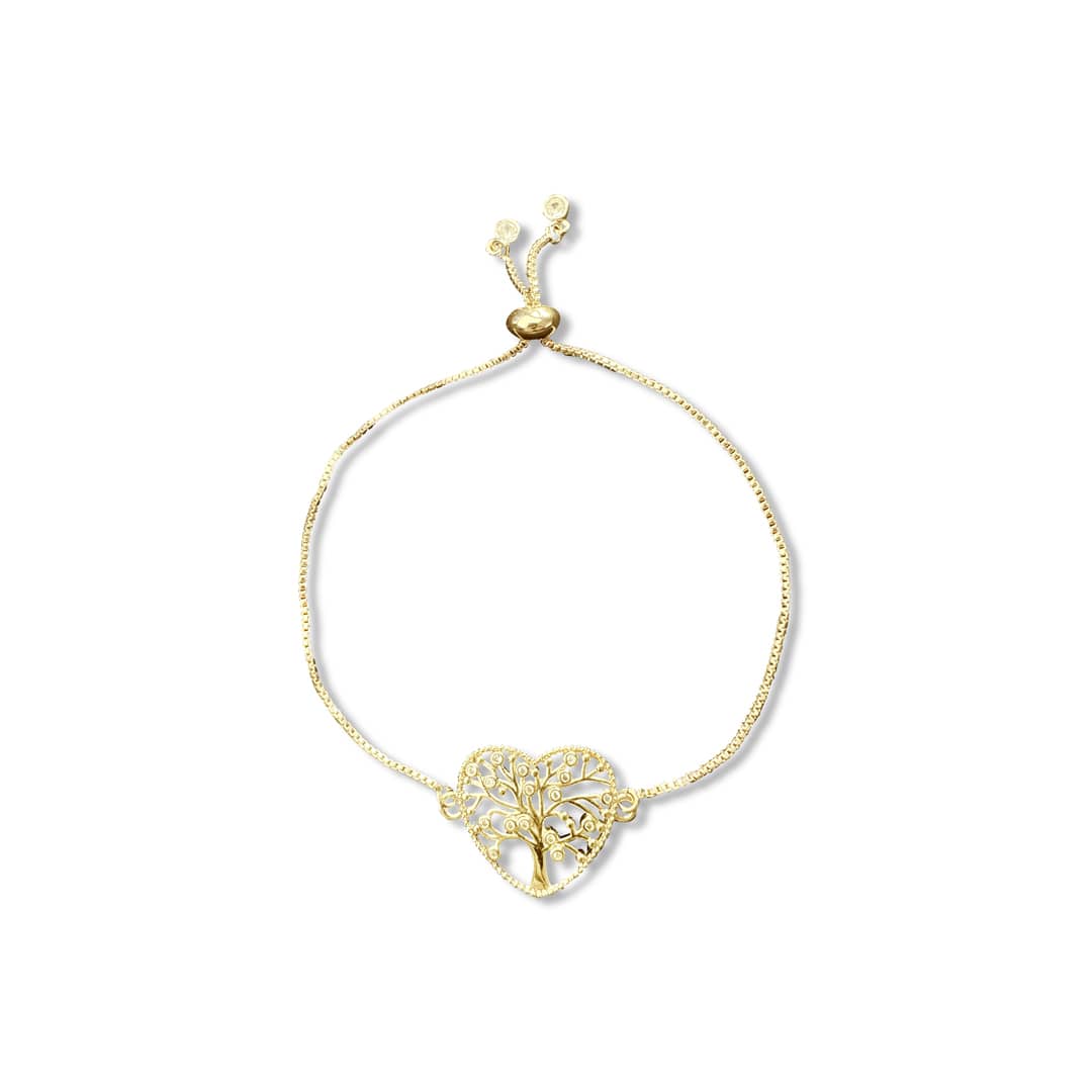 Tree of Life Heart Bolo Bracelet - 61