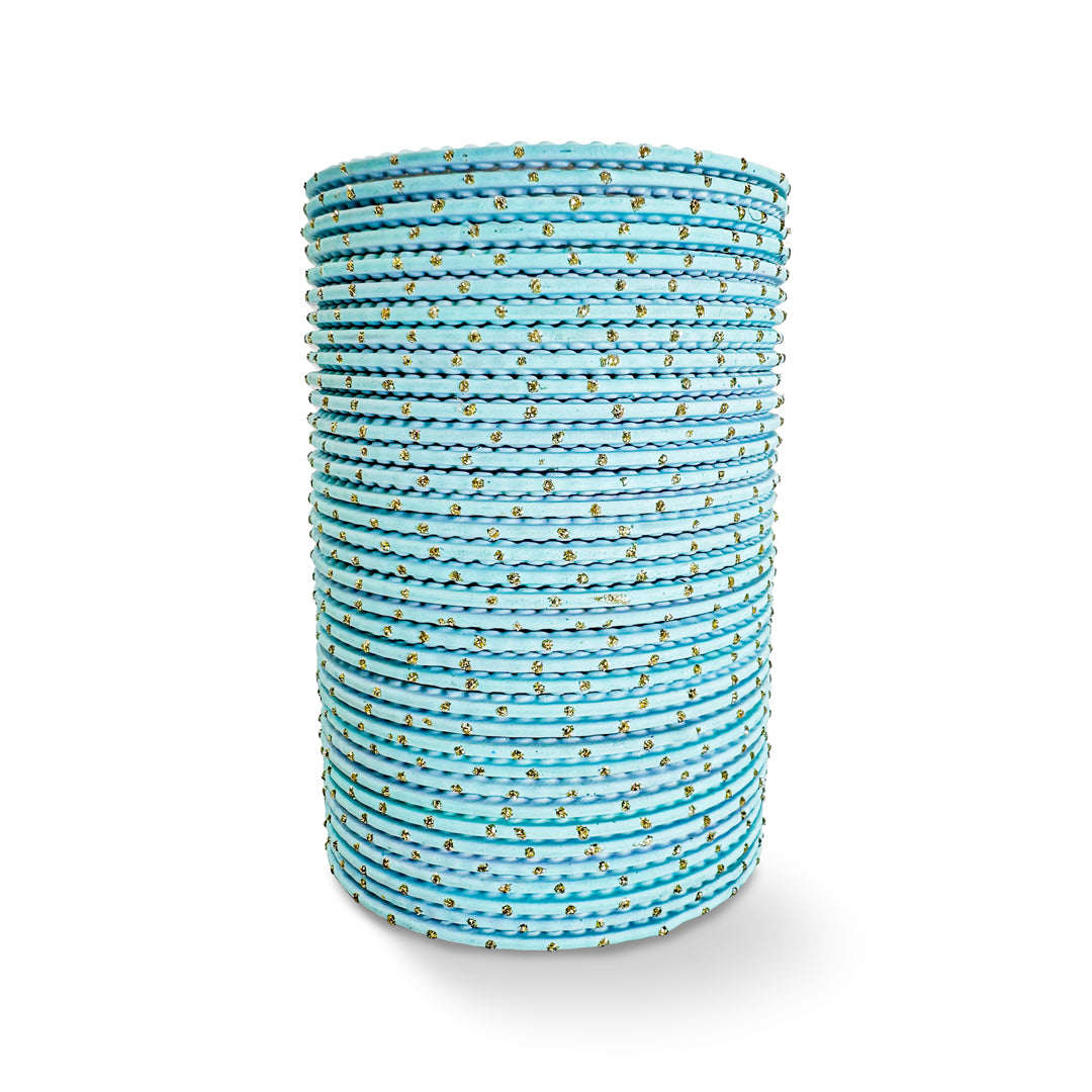 ( Pack of 12 ) Dotted Metallic Bangles - DMB - 015