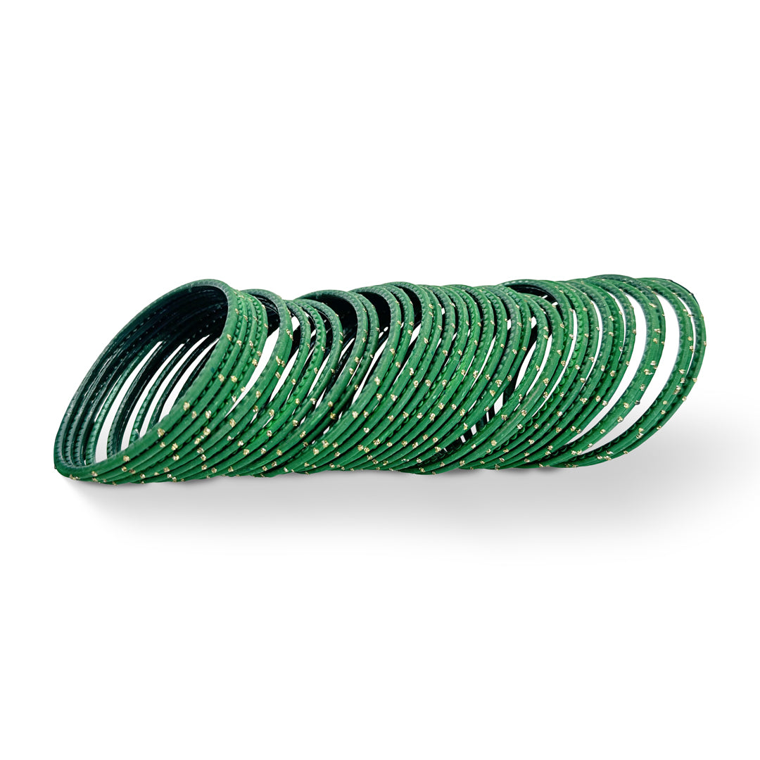 ( Pack of 12 ) Dotted Metallic Bangles - DMB - 001