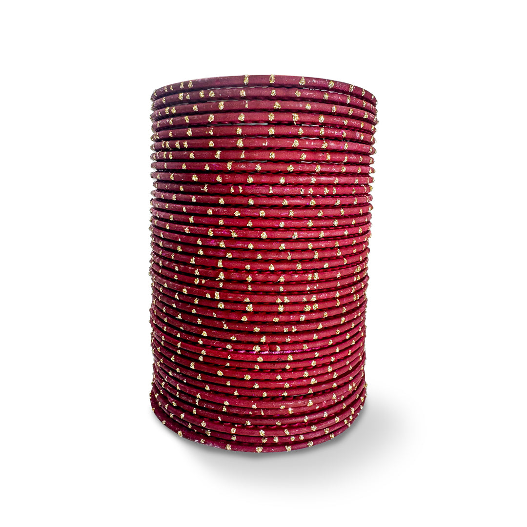 ( Pack of 12 ) Dotted Metallic Bangles - DMB - 003