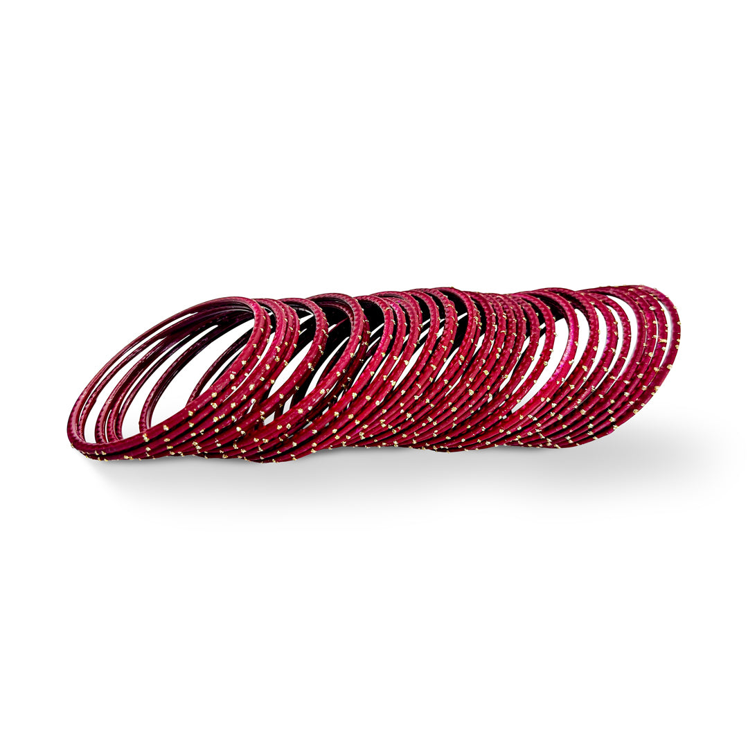 ( Pack of 12 ) Dotted Metallic Bangles - DMB - 003