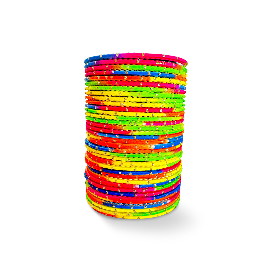 ( Pack of 12 ) Dotted Metallic Bangles - DMB - 004