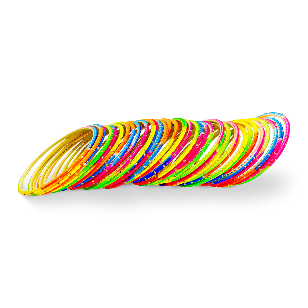 ( Pack of 12 ) Dotted Metallic Bangles - DMB - 004