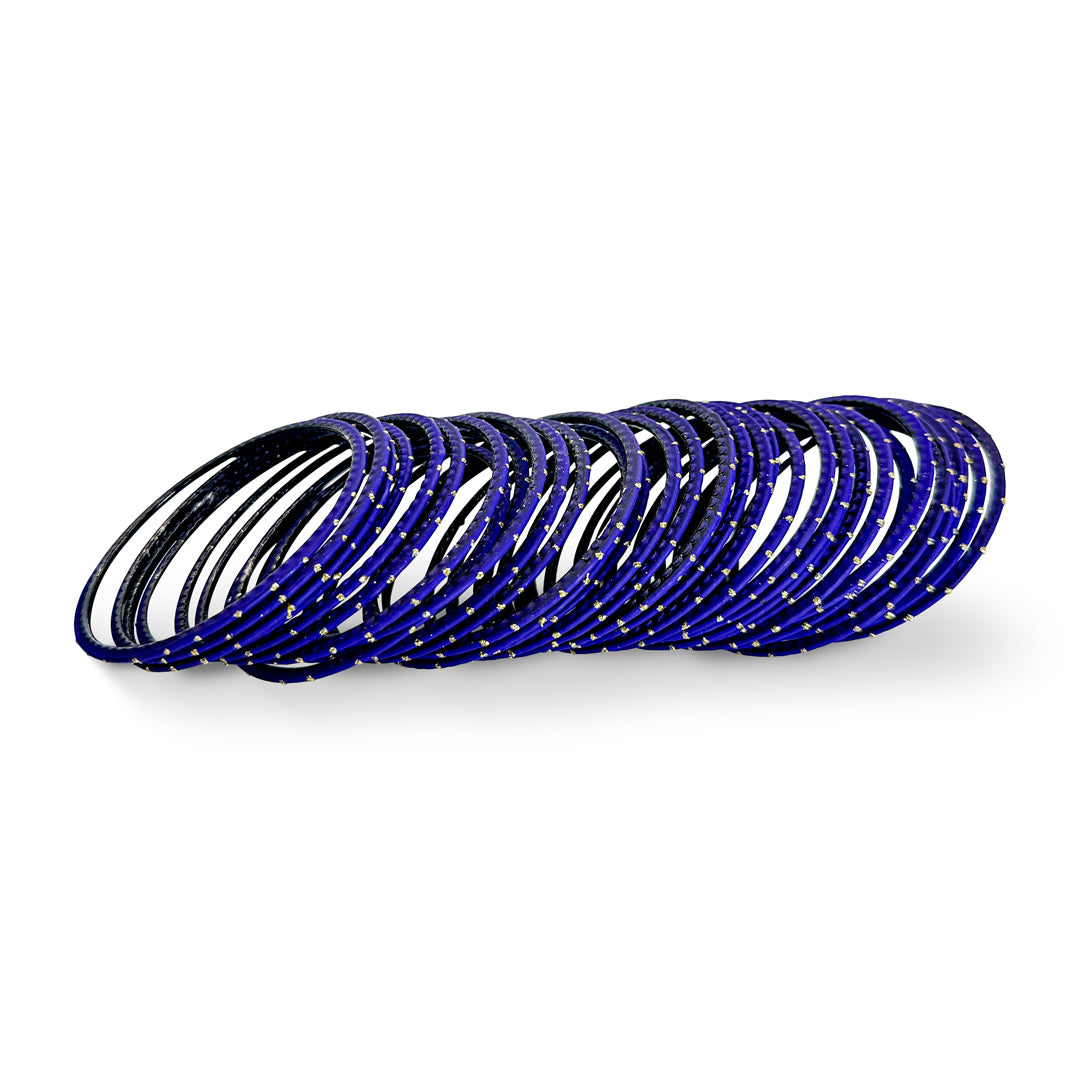 ( Pack of 12 ) Dotted Metallic Bangles - DMB - 005