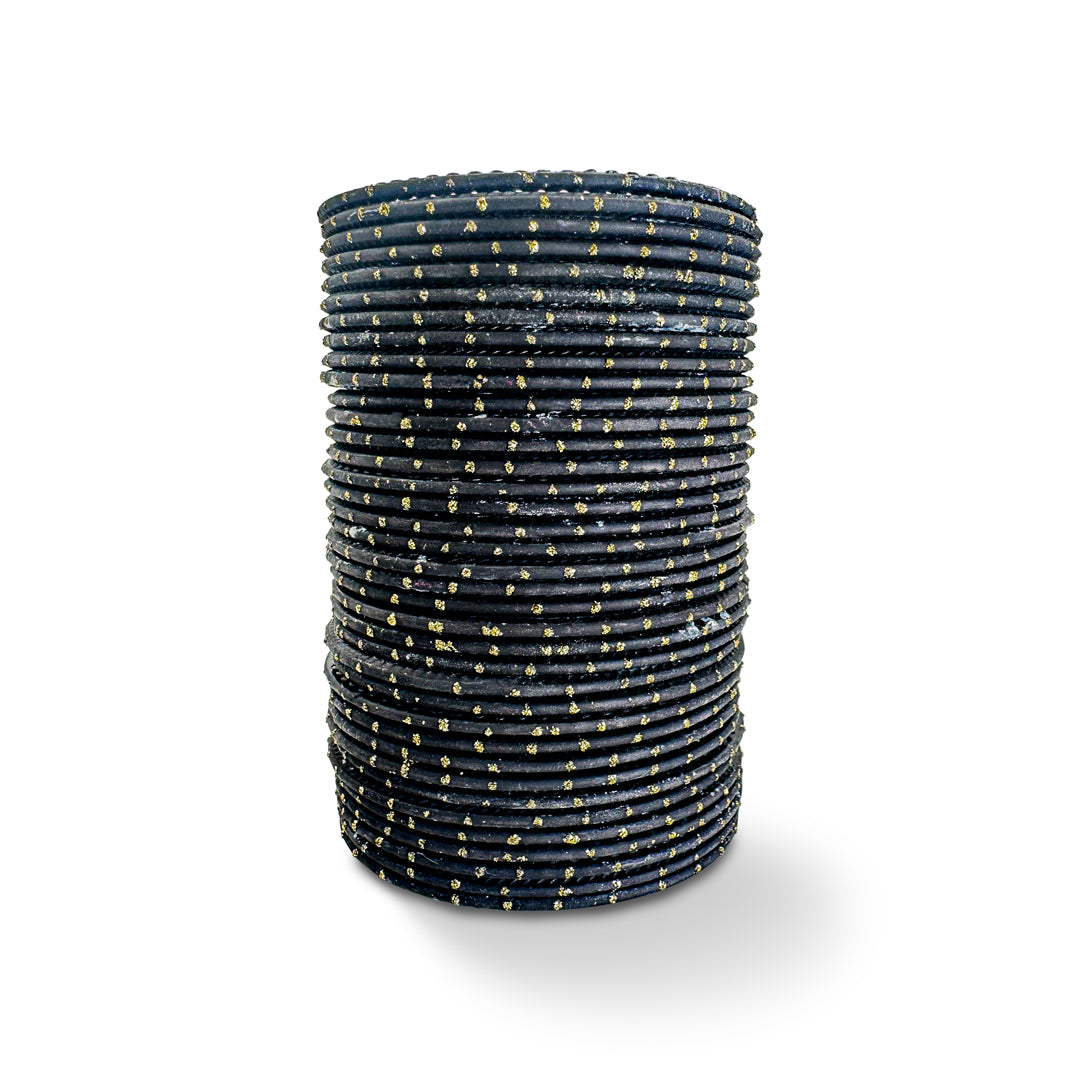 ( Pack of 12 ) Dotted Metallic Bangles - DMB - 010