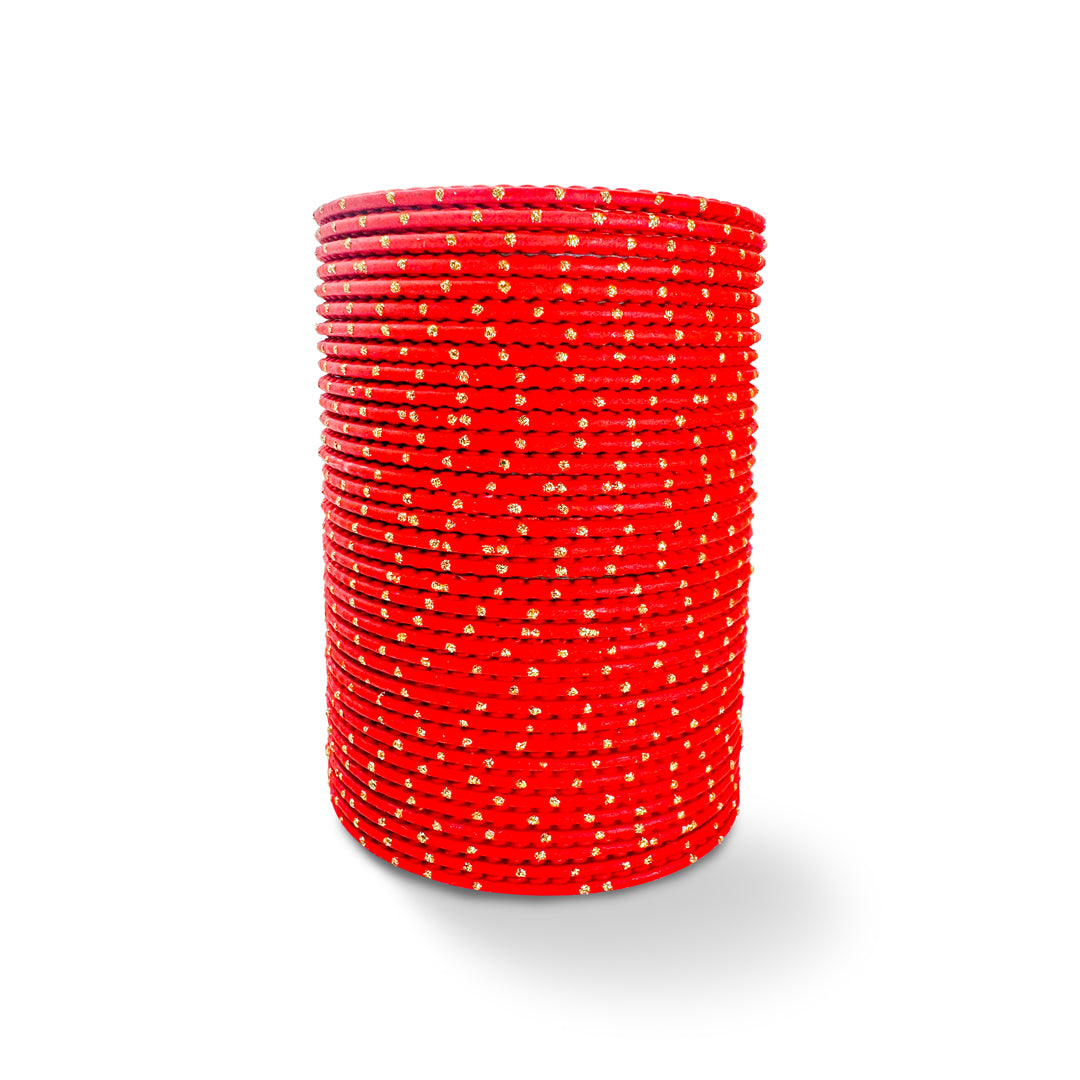 ( Pack of 12 ) Dotted Metallic Bangles - DMB - 011