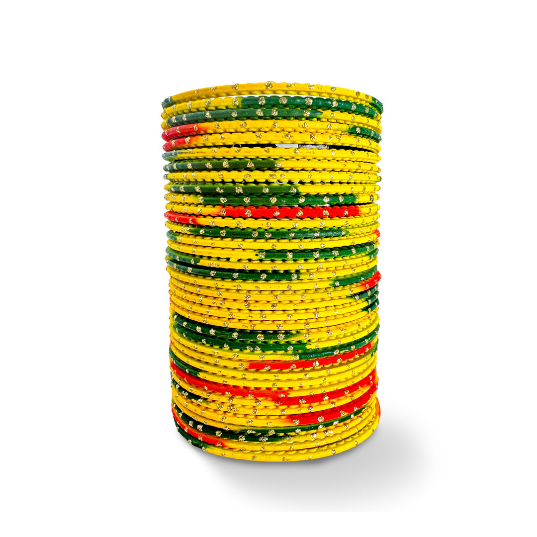 ( Pack of 12 ) Dotted Metallic Bangles - DMB - 013