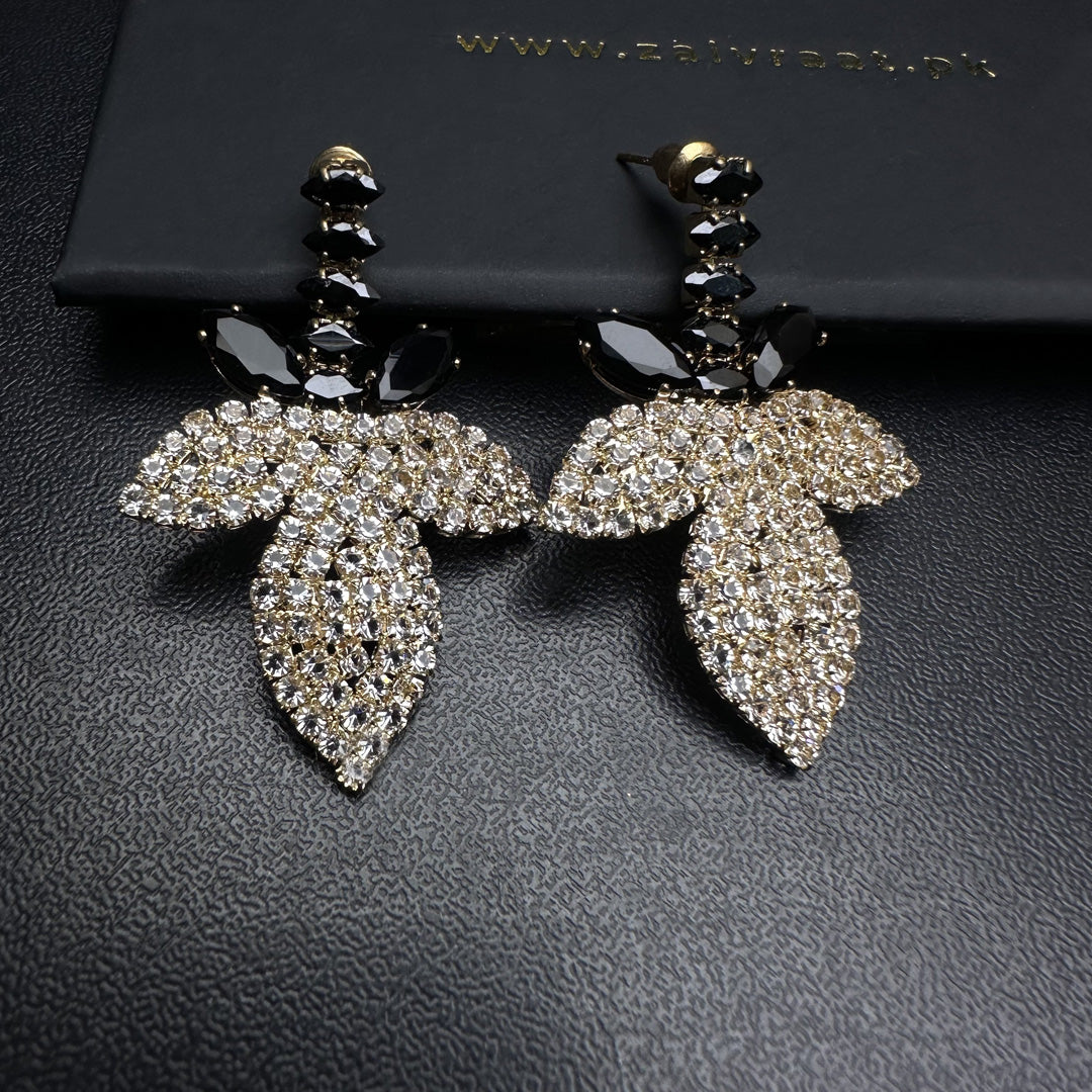Crystal Leaf Dangle Earring