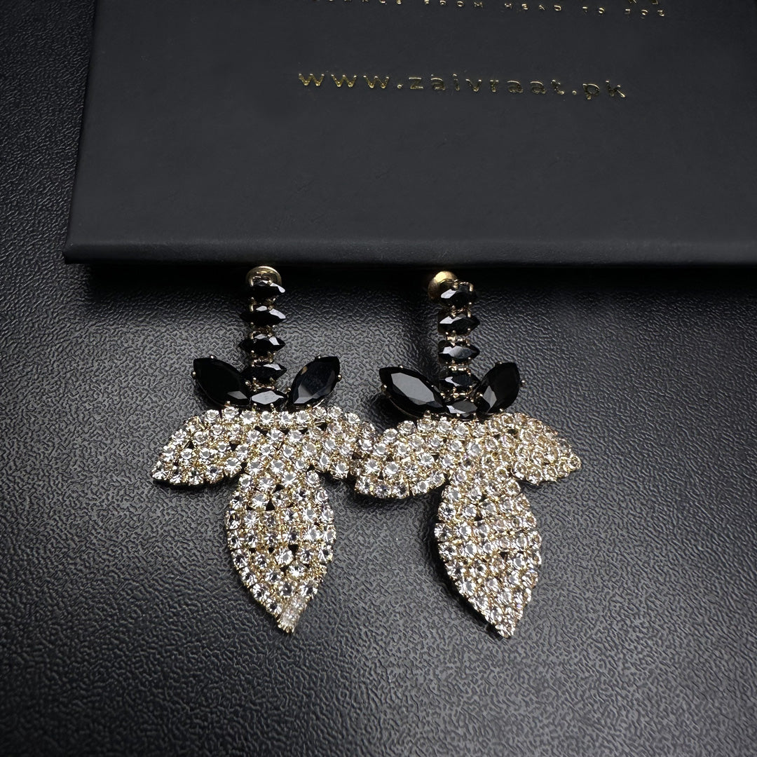 Crystal Leaf Dangle Earring