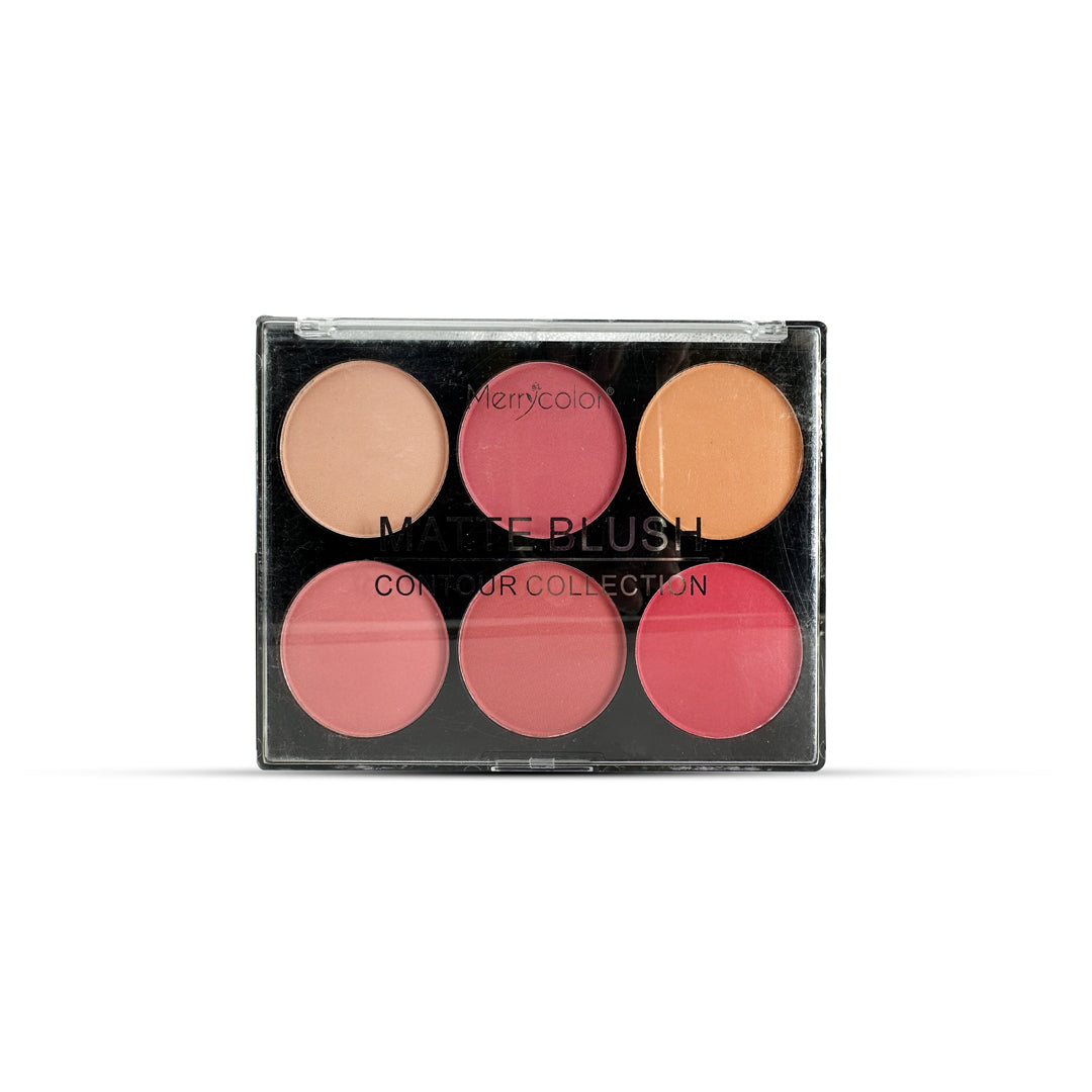 Merrycolor 6 color Matte Blush Palette