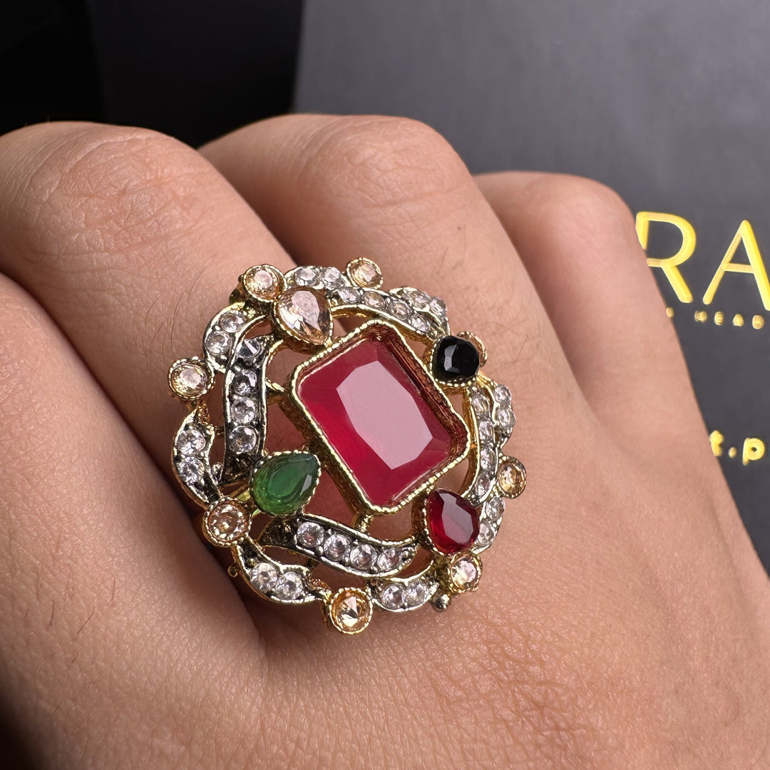 Red Rubby Zircnoiic  Ring