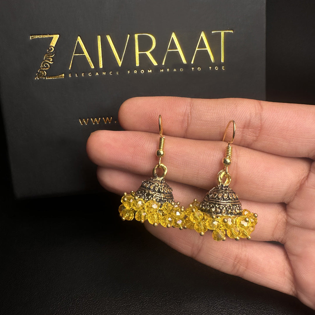 Yellow Pearl  Antique Jhumki