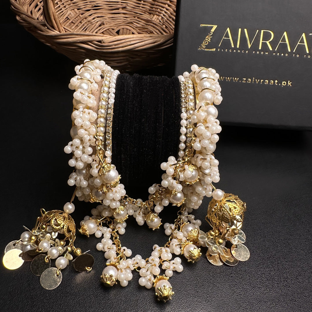 Velvet & Pearl Hanging Gajra Set