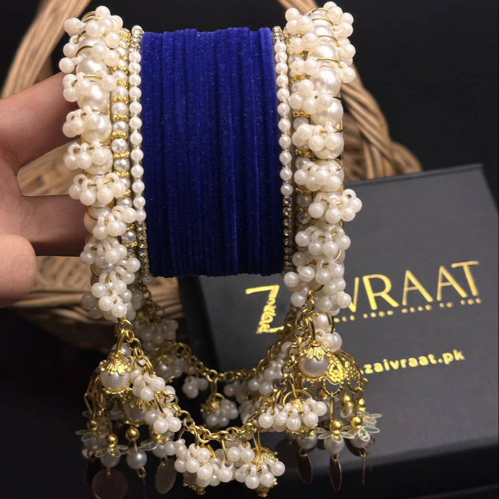 Velvet & Pearl Hanging Gajra Set