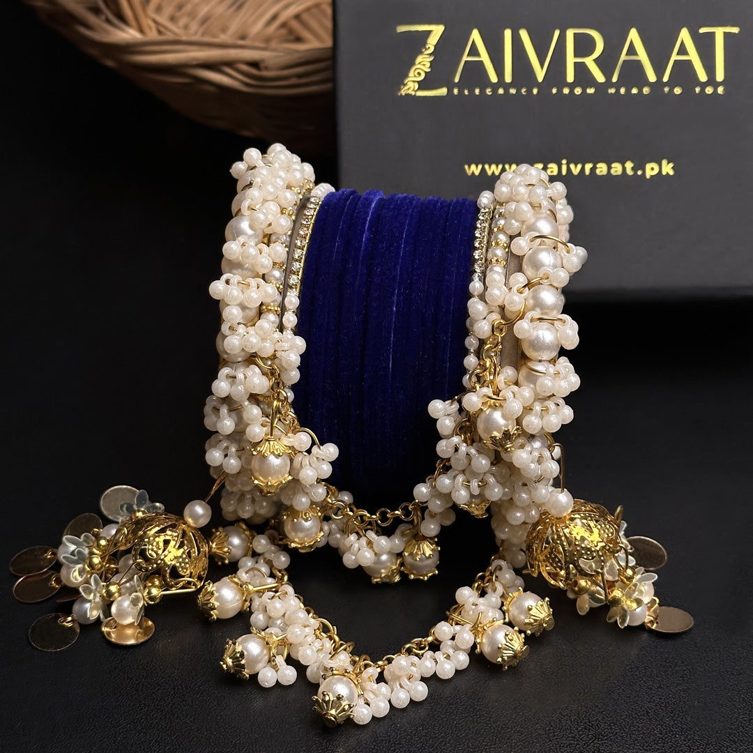 Velvet & Pearl Hanging Gajra Set