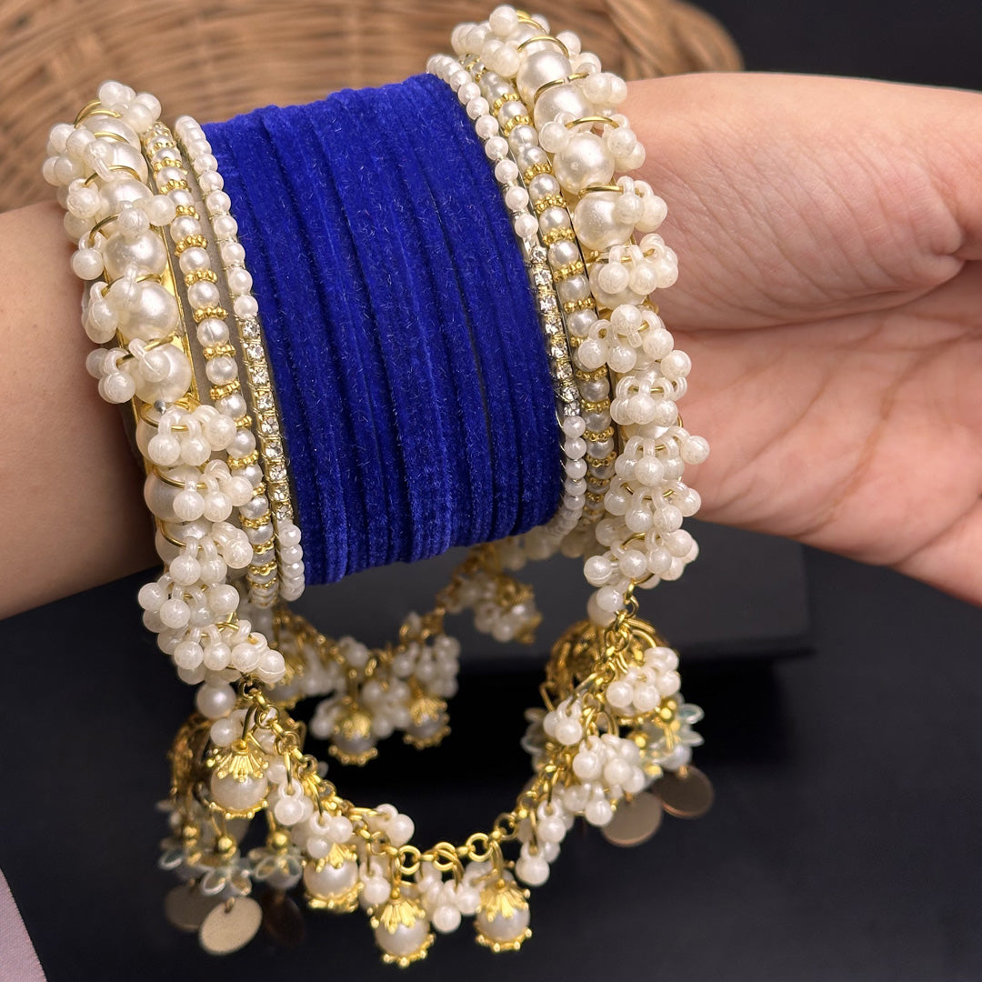 Velvet & Pearl Hanging Gajra Set