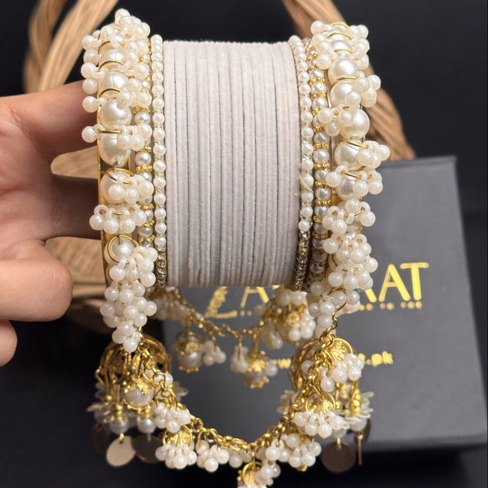 Velvet & Pearl Hanging Gajra Set