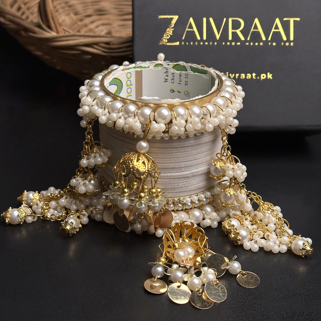 Velvet & Pearl Hanging Gajra Set