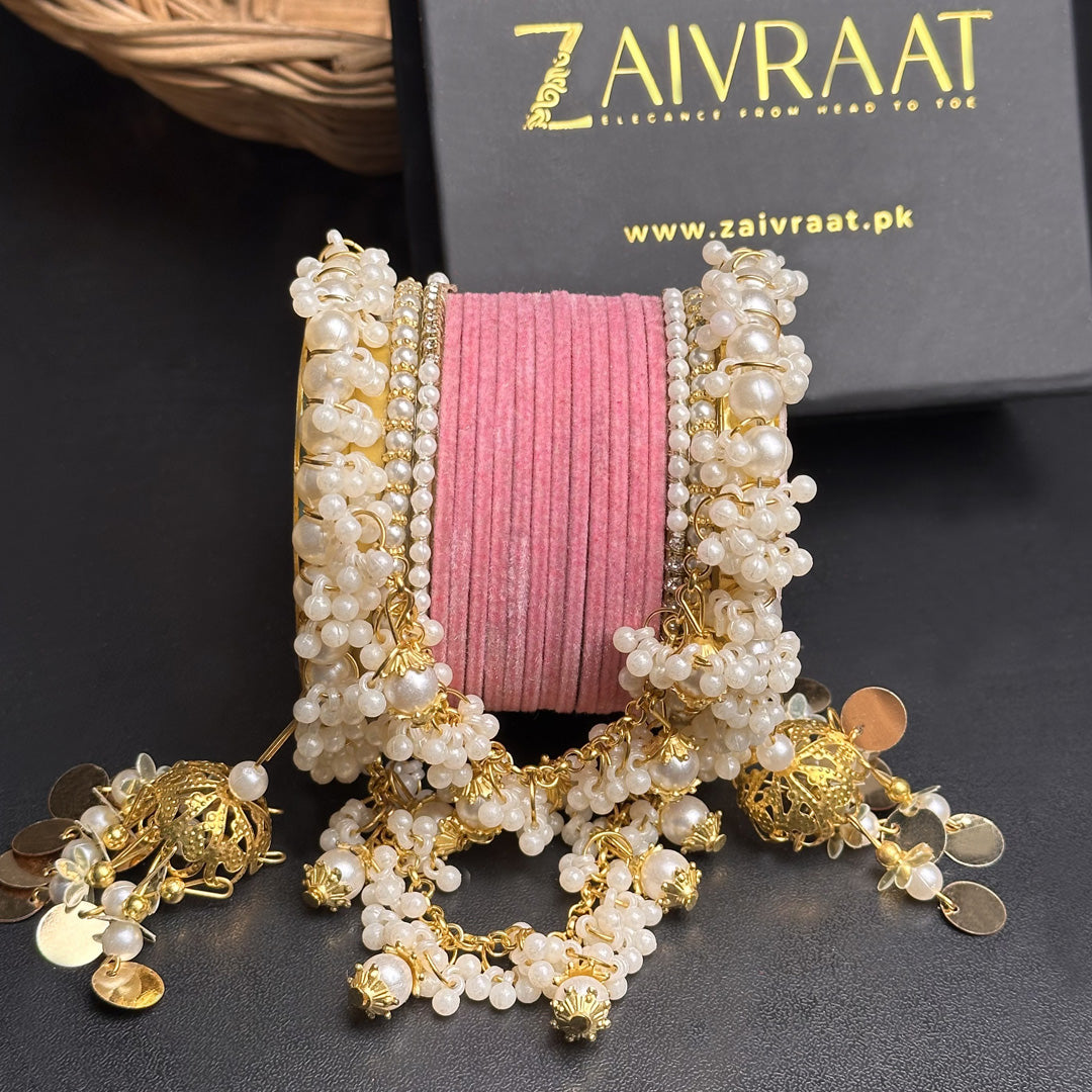 Velvet & Pearl Hanging Gajra Set