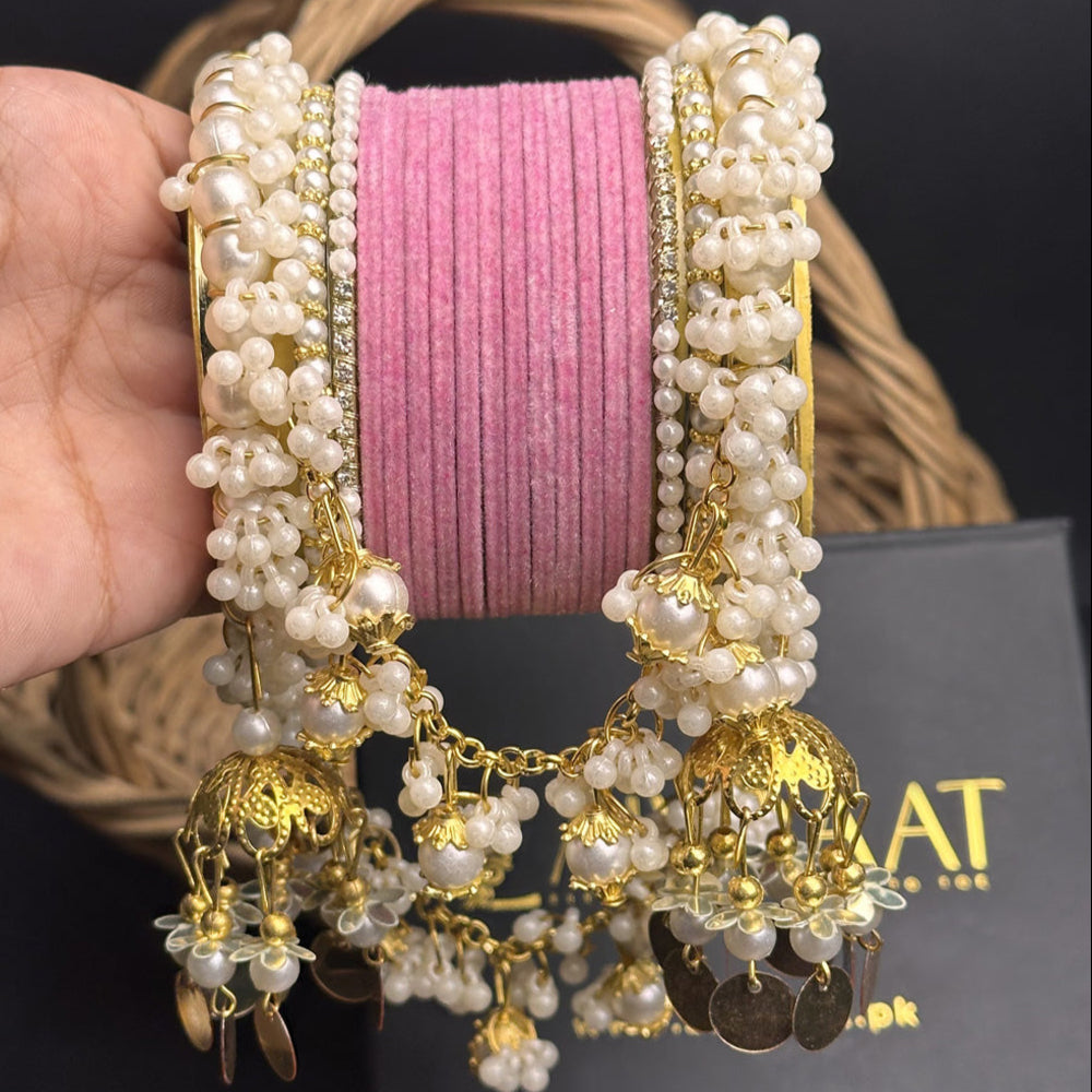 Velvet & Pearl Hanging Gajra Set