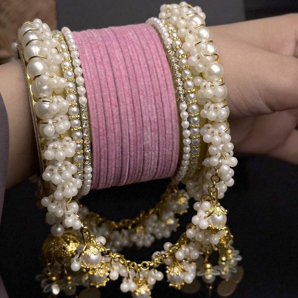 Velvet & Pearl Hanging Gajra Set