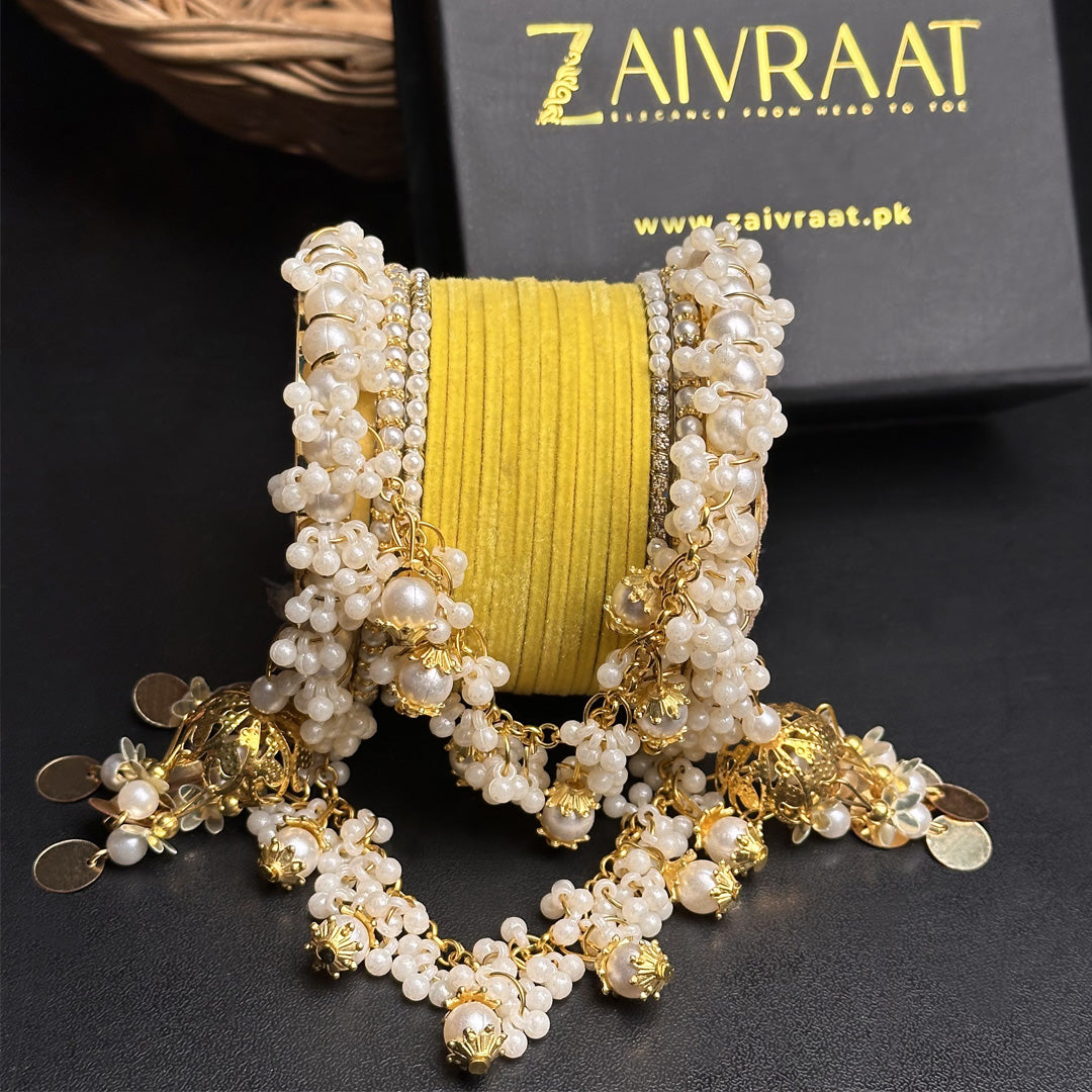 Velvet & Pearl Hanging Gajra Set