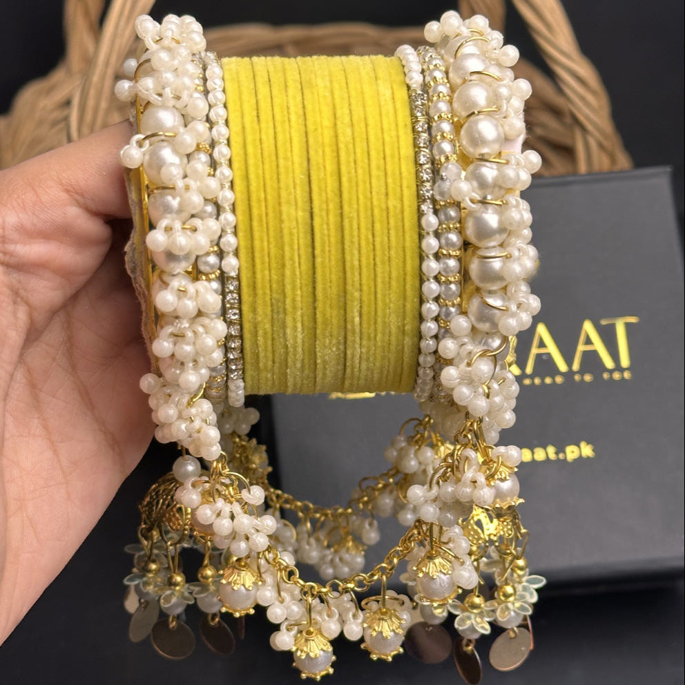 Velvet & Pearl Hanging Gajra Set