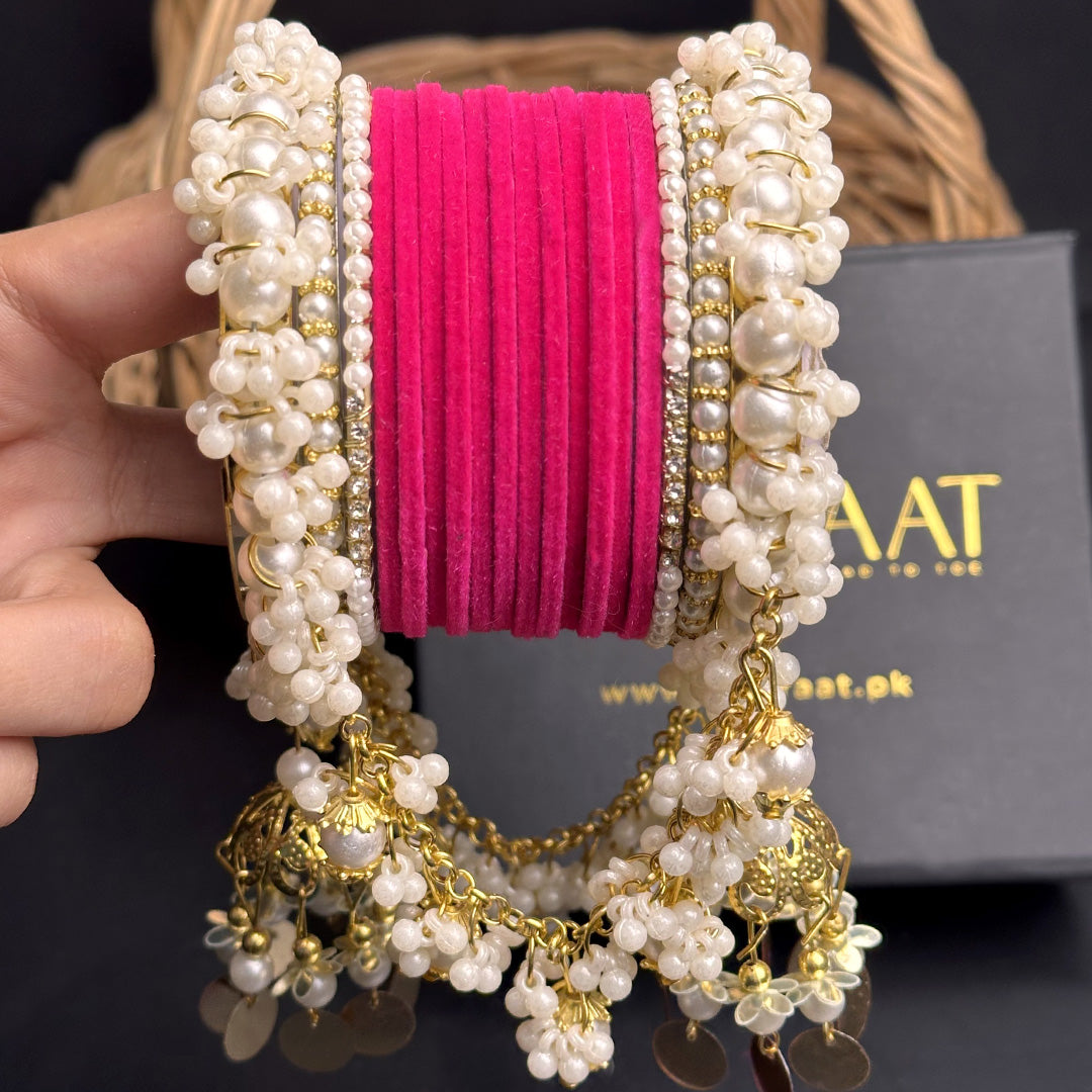 Velvet & Pearl Hanging Gajra Set