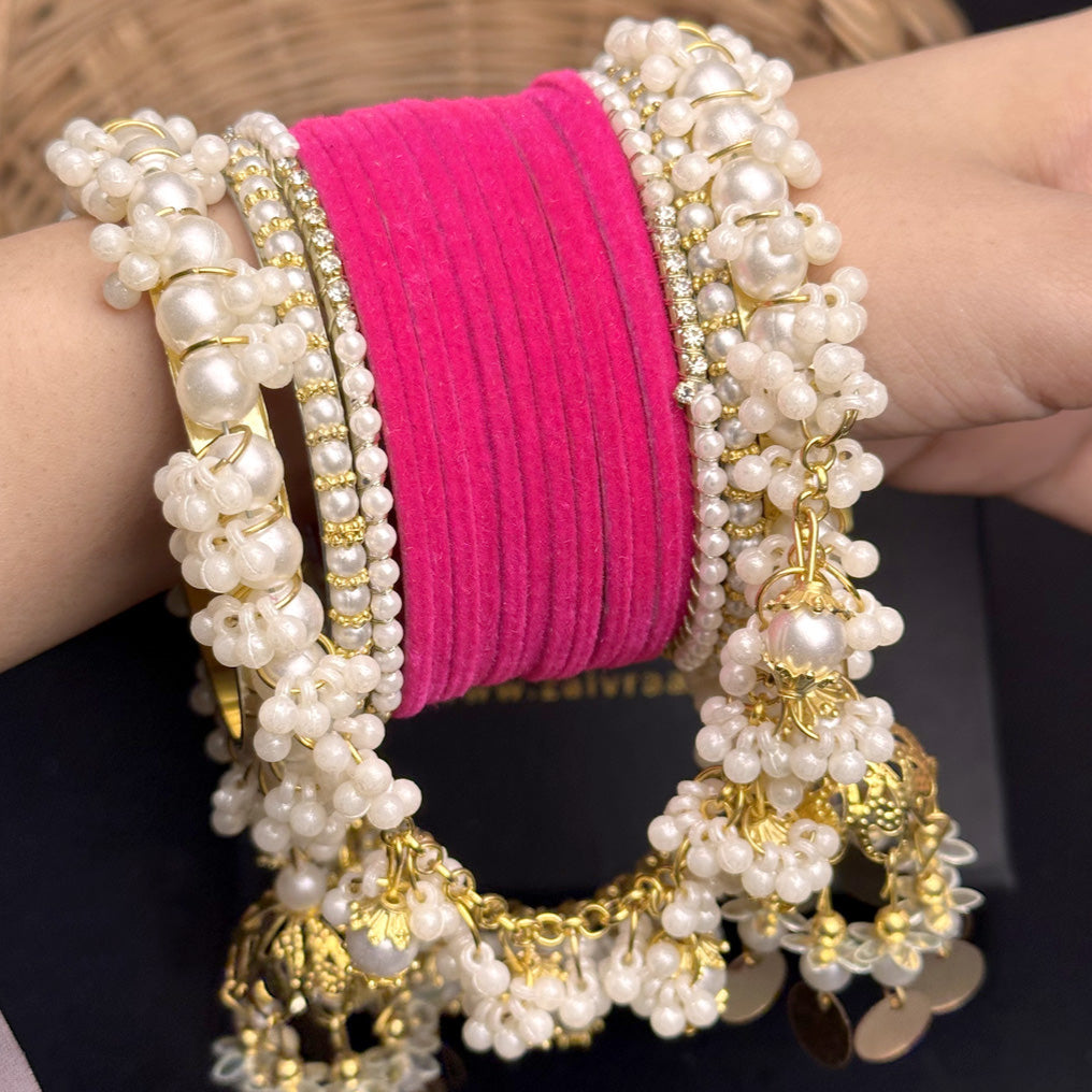 Velvet & Pearl Hanging Gajra Set