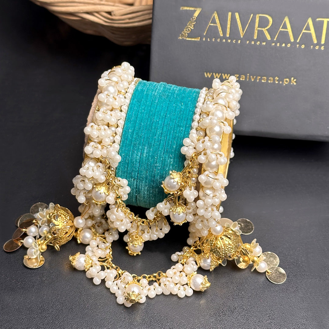 Velvet & Pearl Hanging Gajra Set