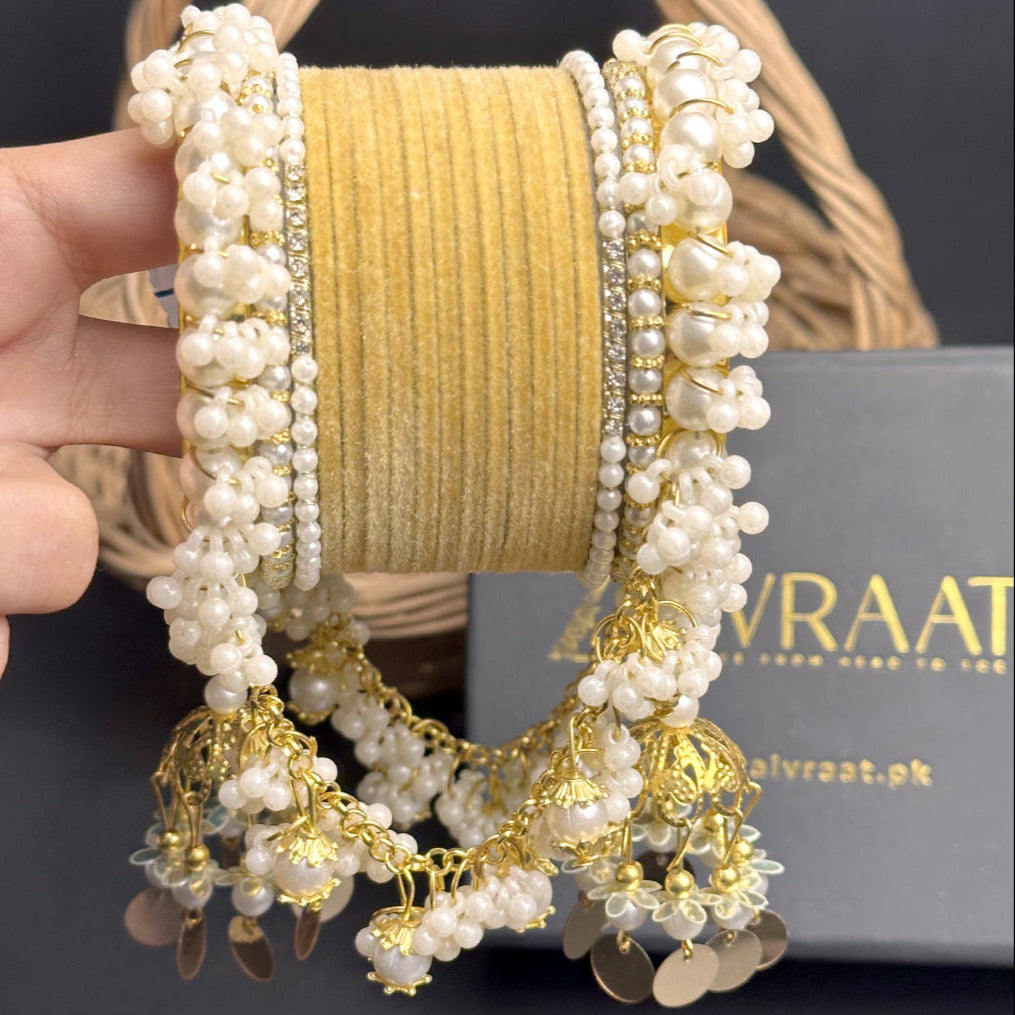 Velvet & Pearl Hanging Gajra Set