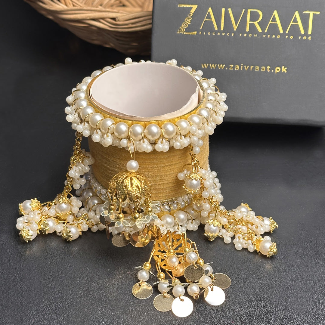 Velvet & Pearl Hanging Gajra Set